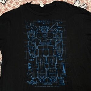 Loot Crate Black Tee with Blue Voltron Schematic